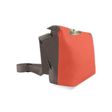 Robert Sarzo neutral/red messanger bag large Crossbody Bag/Large (Model 1631) Crossbody Bags (1631)- HRH Studio Boutique