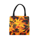 Sun Burst tote Canvas Bag (Model 1657) Abstract Orange Canvas Tote Bag (1657)- HRH Studio Boutique