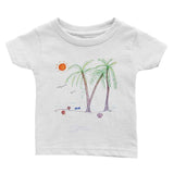 Baby Infant Tee - Beach Ocean Palm Tree Scene. Baby - Infant- HRH Studio Boutique