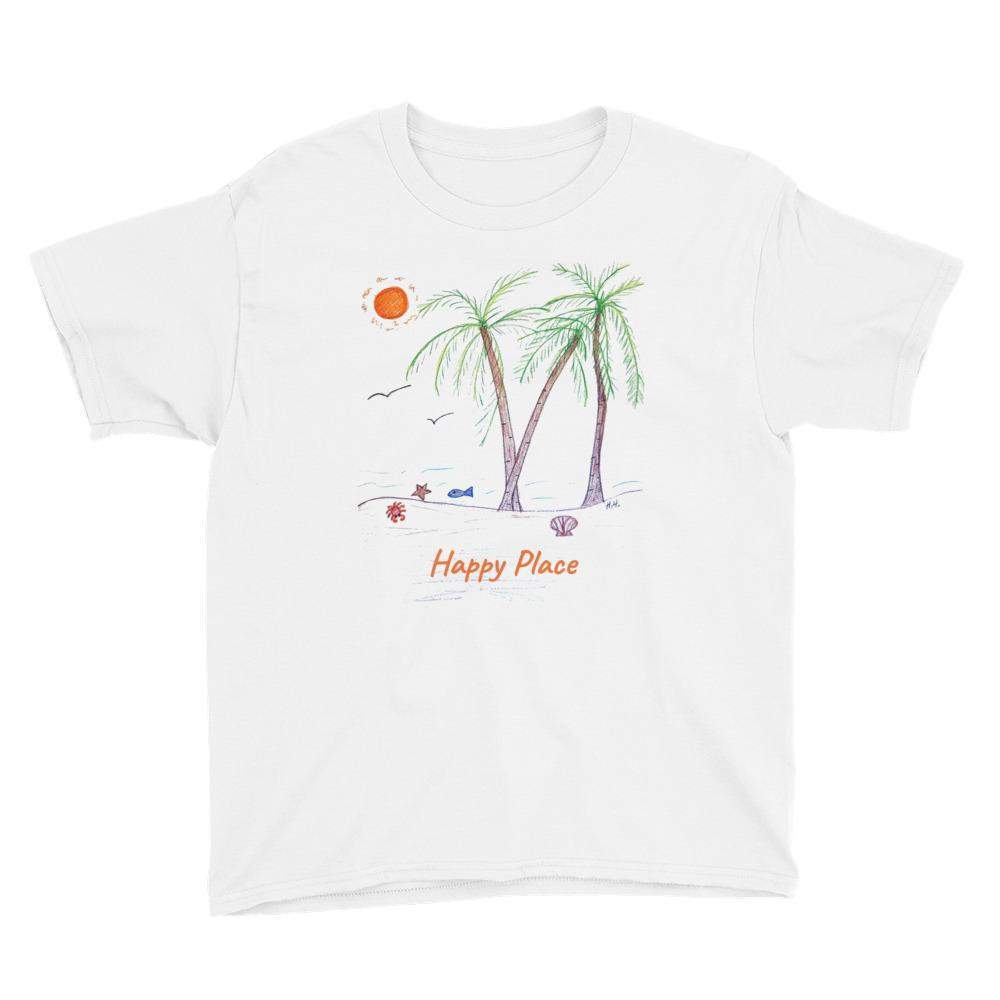 Boys - Unisex Youth Short Sleeve T-Shirt - Happy Place T Shirts Youth - Unisex- HRH Studio Boutique