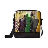 Guitars Rock! Crossbody Nylon Bags (Model 1633) Crossbody Bags (1633)- HRH Studio Boutique