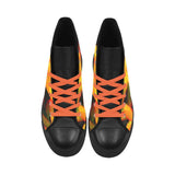 Hawt Orange Aquila High Top Microfiber Leather Women's Shoes (Model 027) Sneaker, Shoes, Aquila Leather Casual Shoes (027)- HRH Studio Boutique