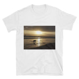 The Doberman - "A Day in a Dogs Life" - Mens T Shirt -  At the Beach with Traveler T Shirt- HRH Studio Boutique